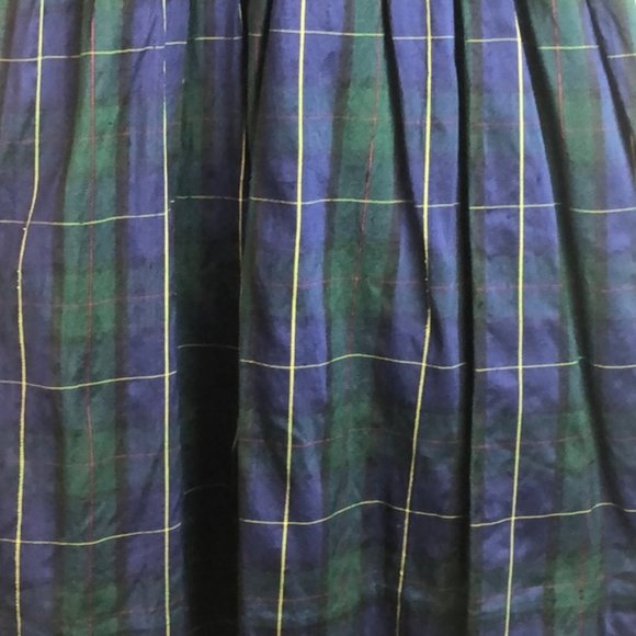 Vintage 80s Blue Girls Velvet Silk Party Dress - Picture 3 of 6